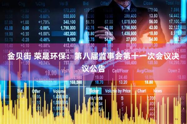 金贝街 荣晟环保：第八届监事会第十一次会议决议公告