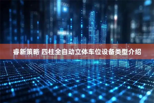 睿新策略 四柱全自动立体车位设备类型介绍